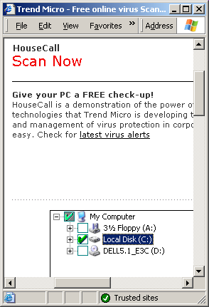 Scan Now window with hard disk checked.