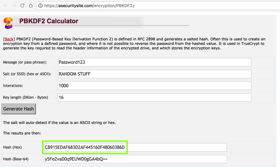 Aes generate key from password windows 7