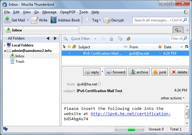 thunderbird mail not showing in inbox